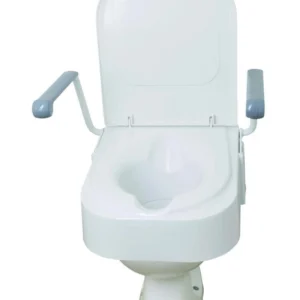 Raised Toilet Seat With Arms & Lid