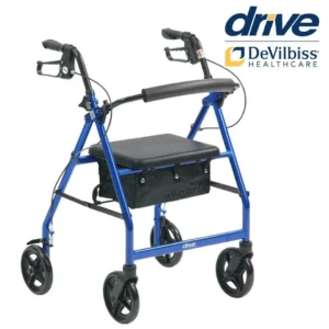 Drive R8BL-59 Lightweight Aluminium 4 Wheel Rollator with Underseat Bag - Blue